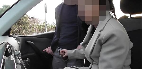  Dogging my wife in public car parking and jerks off an voyeur after work - MissCreamy